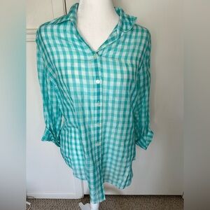 Coldwater Creek Blue Button Down Shirt size L
